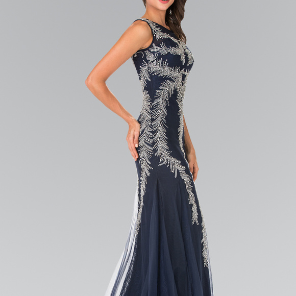 Beaded Lace Mermaid Skirt Dress GL2289